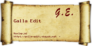 Galla Edit névjegykártya